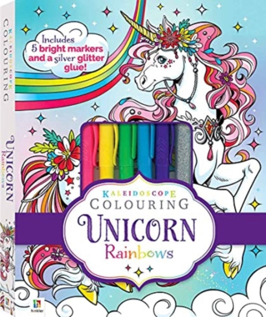 Book cover of: Kaleidoscope Colouring Kit: Unicorn Rainbows