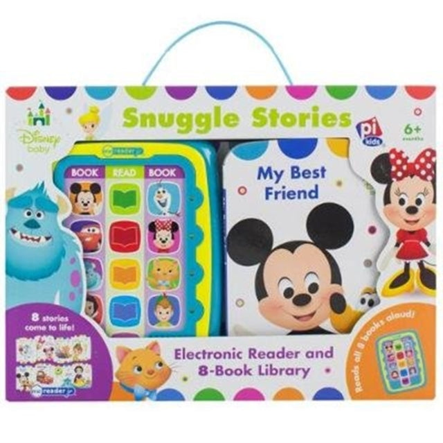 Book cover of: Disney Baby: Snuggle Stories Me Reader Jr Electronic Reader and 8-Book Library Sound Book Set. By: Kathy Broderick