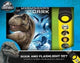 Book cover of: Jurassic World: Dinosaurs in the Dark Book and 5-Sound Flashlight Set. By: PI Kids