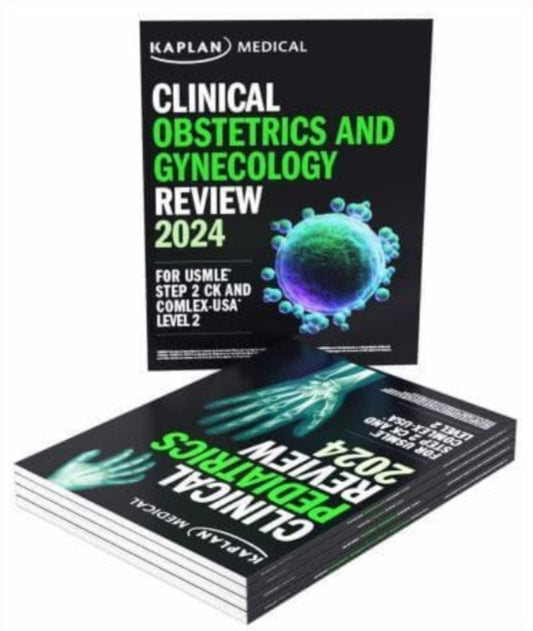 Book cover of: USMLE Step 2 CK Lecture Notes 2024-2025: 5-Book Clinical Review. By: Kaplan Medical