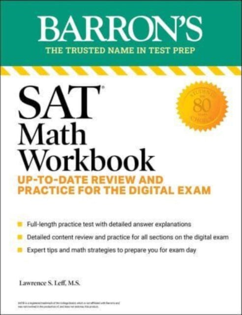 Book cover of: SAT Math Workbook: Up-to-Date Practice for the Digital Exam