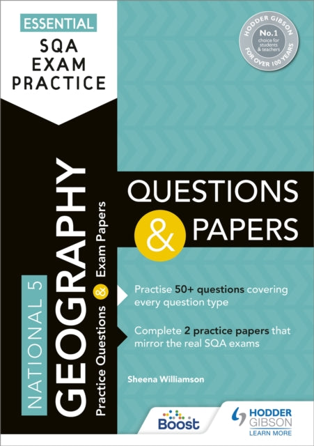 Book cover of: Essential SQA Exam Practice: National 5 Geography Questions and Papers. By: Sheena Williamson