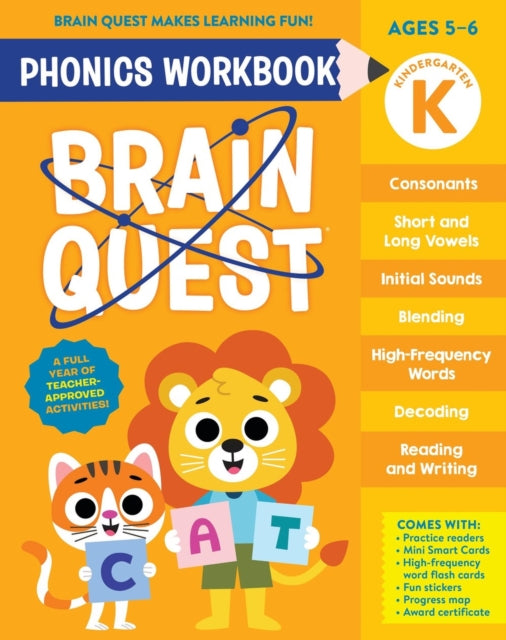 Book cover of: Brain Quest Phonics Workbook: Kindergarten. By: Workman Publishing