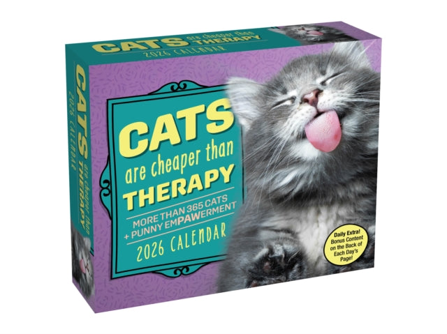 Book cover of: Cats Are Cheaper Than Therapy 2026 Day-to-Day Calendar