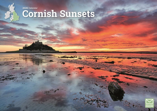 Book cover of: Cornish Sunsets A4 Calendar 2026