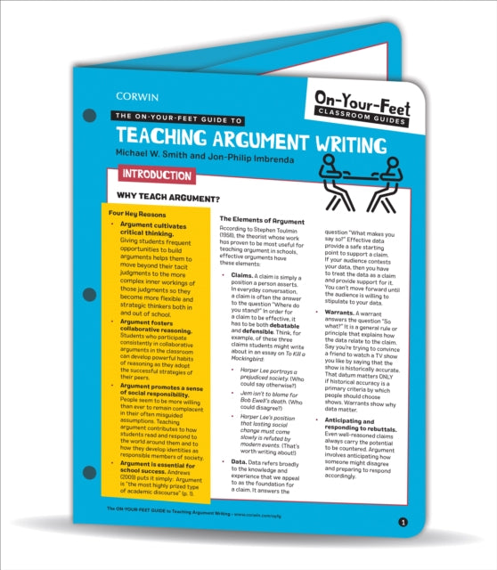 Book cover of: On-Your-Feet Guide to Teaching Argument Writing. By: Michael W. Smith