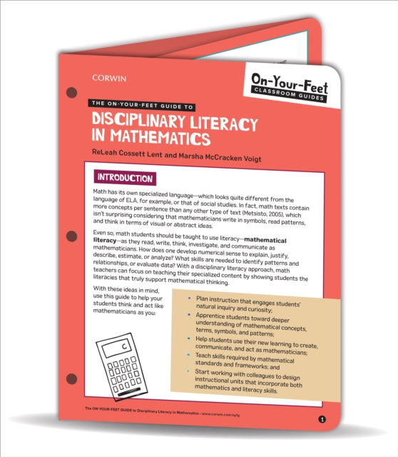 Book cover of: On-Your-Feet Guide to Disciplinary Literacy in Mathematics. By: ReLeah Cossett Lent