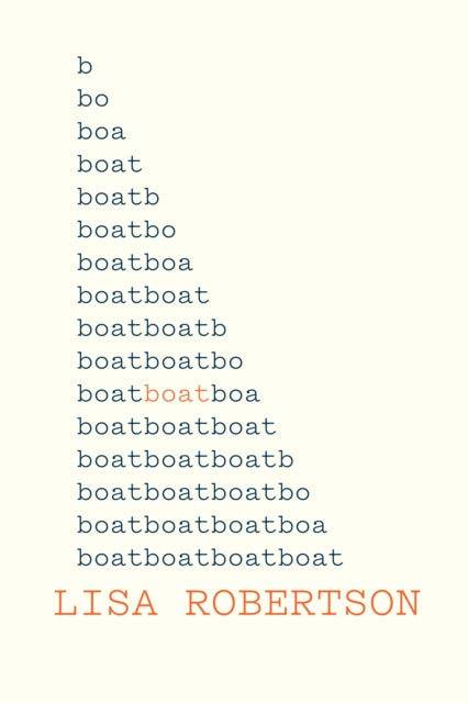 Book cover of: Boat. By: Lisa Robertson