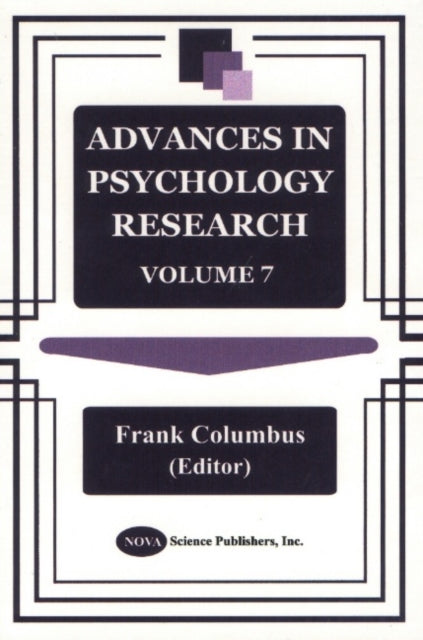 Book cover of: Advances in Psychology Research. By: Frank Columbus
