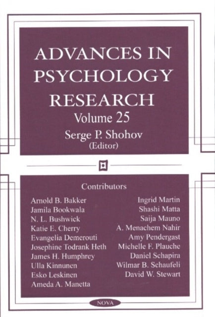 Book cover of: Advances in Psychology Research