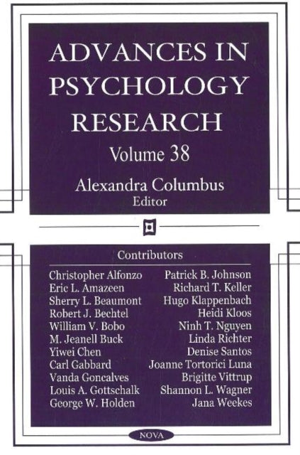 Book cover of: Advances in Psychology Research. By: Alexandra Columbus