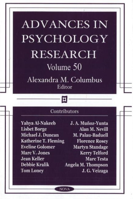 Book cover of: Advances in Psychology Research. By: Alexandra Columbus