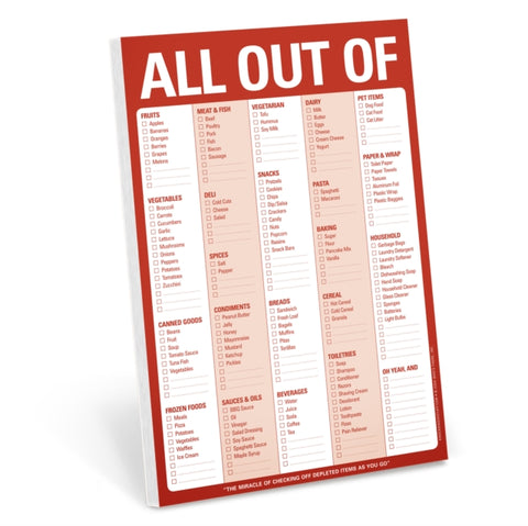 Knock Knock Pad: All Out Of Pad (with magnet)