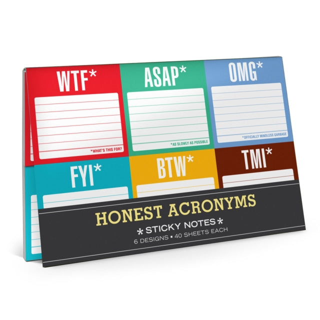 Book cover of: Knock Knock Honest Acronyms: Sticky Note Packet