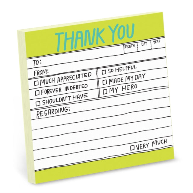 Knock Knock Hand Lettered Sticky Note Thank You 9781601065087 Knock Knock