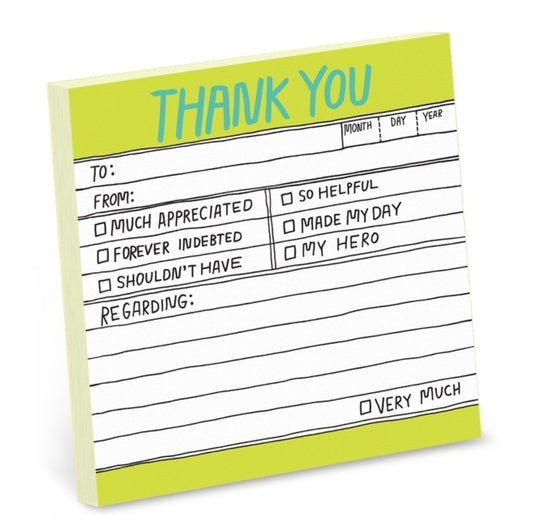 Knock Knock Hand Lettered Sticky Note Thank You 9781601065087 Knock Knock