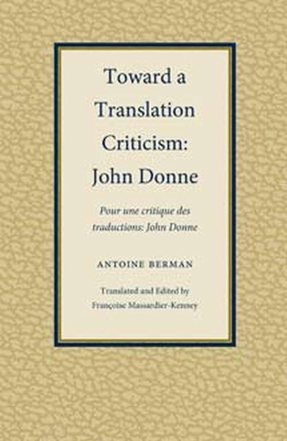 Book cover of: Toward a Translation Criticism. By: Antoine Berman