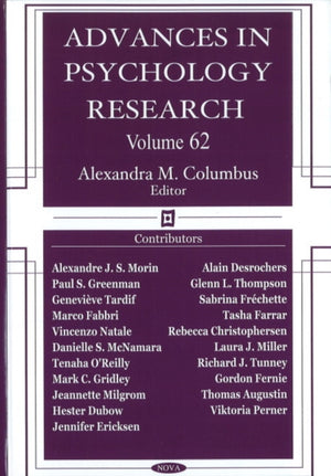 Advances in Psychology Research