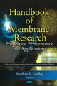 Book cover of: Handbook of Membrane Research. By: Stephan V. Gorley