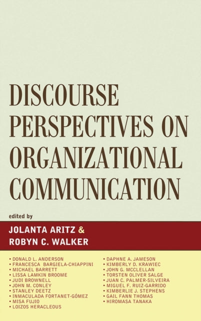 Book cover of: Discourse Perspectives on Organizational Communication. By: Jolanta Aritz