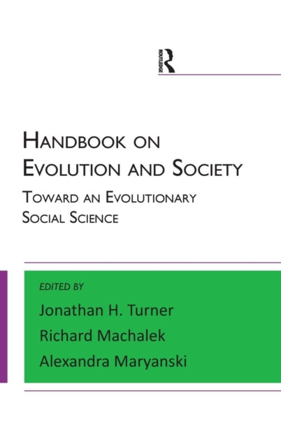 Book cover of: Handbook on Evolution and Society. By: Jonathan H. Turner