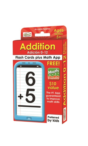 Addition 0-12 Flash Cards