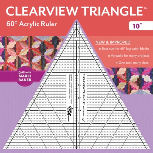 Book cover of: Clearview Triangle (TM) 60 Degrees Acrylic Ruler - 10". By: Quilt with Marci Baker