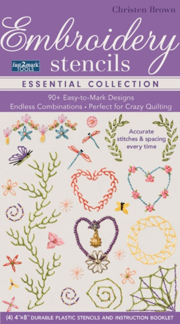 Book cover of: fast2mark™ Embroidery Stencils. By: Christen Brown