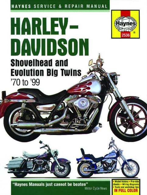 Book cover of: Harley-Davidson Shovelhead & Evolution Big Twins (70-99) Haynes Repair Manual. By: Editors of Haynes Manuals