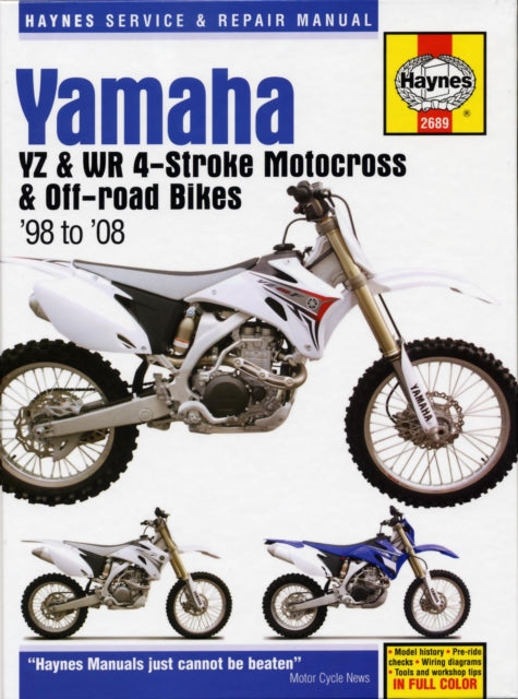 Book cover of: Yamaha YZ & WR 4-stroke Motocross Bikes (98 - 08) Haynes Repair Manual. By: Editors of Haynes Manuals