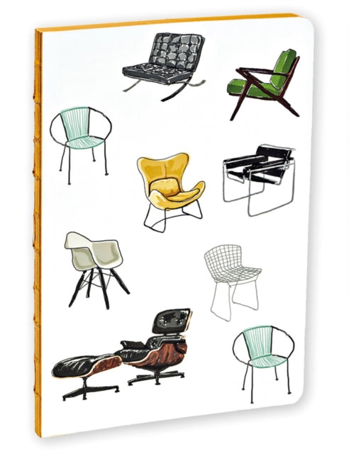 Book cover of: Mid-Century Modern Chairs A5 Notebook. By: Kathryn Warren