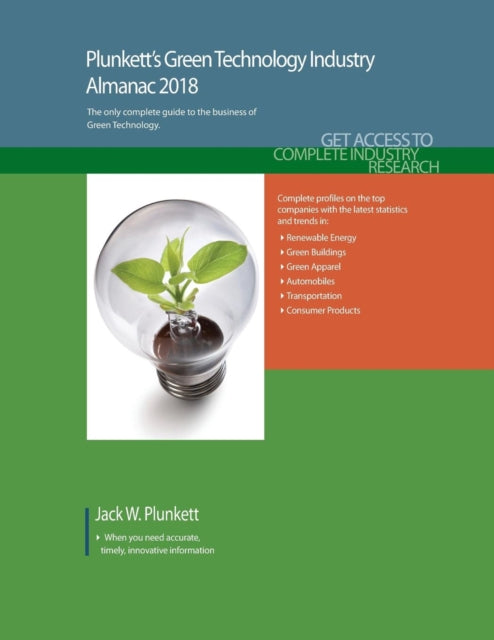 Book cover of: Plunkett's Green Technology Industry Almanac 2018. By: Jack W. Plunkett