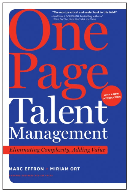 Book cover of: One Page Talent Management, with a New Introduction. By: Marc Effron