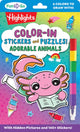 Book cover of: Color-In Stickers and Puzzles! Adorable Animals. By: Highlights