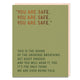Book cover of: 6-Pack Elizabeth Gilbert You Are Safe Card