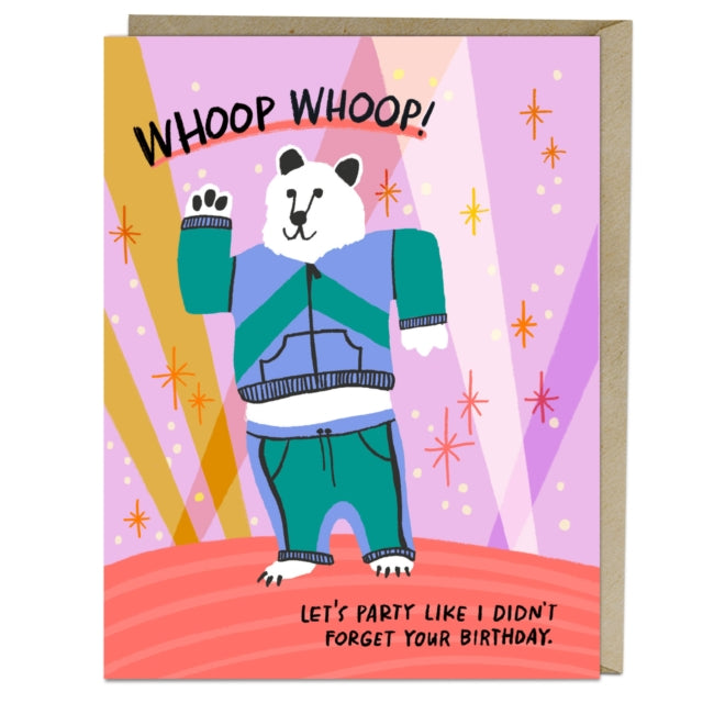 Book cover of: 6-Pack Em & Friends Whoop Whoop Belated Birthday Card. By: Em & Em & Friends