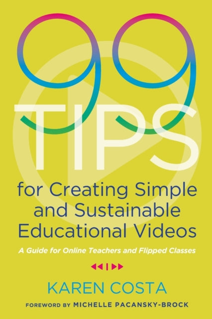 Book cover of: 99 Tips for Creating Simple and Sustainable Educational Videos. By: Karen Costa