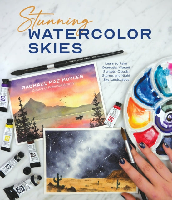 Book cover of: Stunning Watercolor Skies. By: Rachael Mae Moyles
