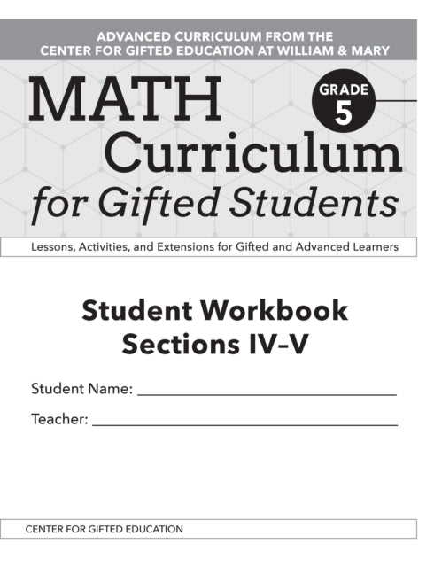 Book cover of: Math Curriculum for Gifted Students. By: Margaret Patti