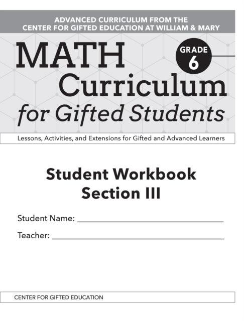 Book cover of: Math Curriculum for Gifted Students. By: James Moroney