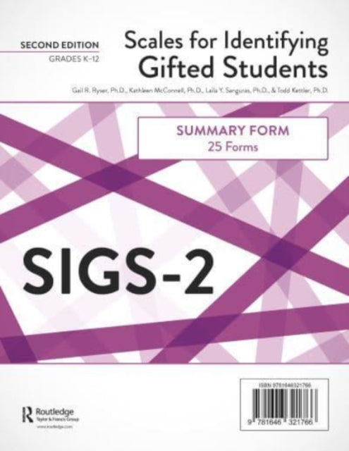 Book cover of: Scales for Identifying Gifted Students (SIGS-2)