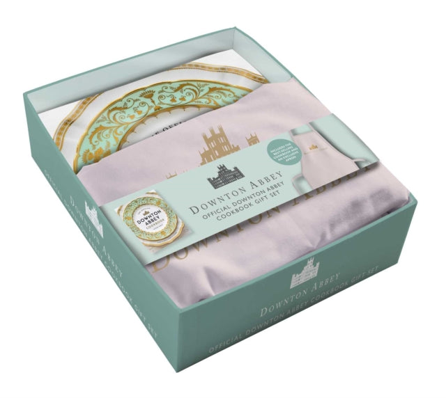 Book cover of: Official Downton Abbey Cookbook Gift Set (book and apron). By: Annie Gray