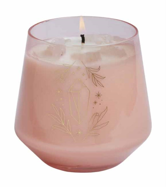 Book cover of: Rose Quartz Crystal Healing Scented Glass Candle