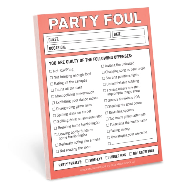 Book cover of: Knock Knock Party Foul Nifty Note