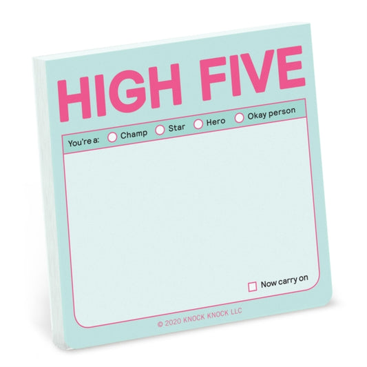 Book cover of: Knock Knock High Five Sticky Notes (Pastel Edition). By: Knock Knock Knock