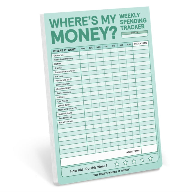 Knock Knock Where's My Money Weekly Budget Tracker Pad (Pastel Version) 9781683493730 Knock Knock Knock