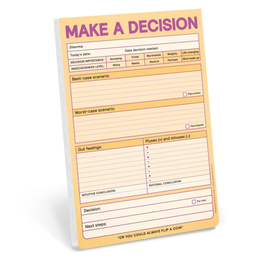 Book cover of: Knock Knock Make a Decision Pad (Pastel Version). By: Knock Knock Knock