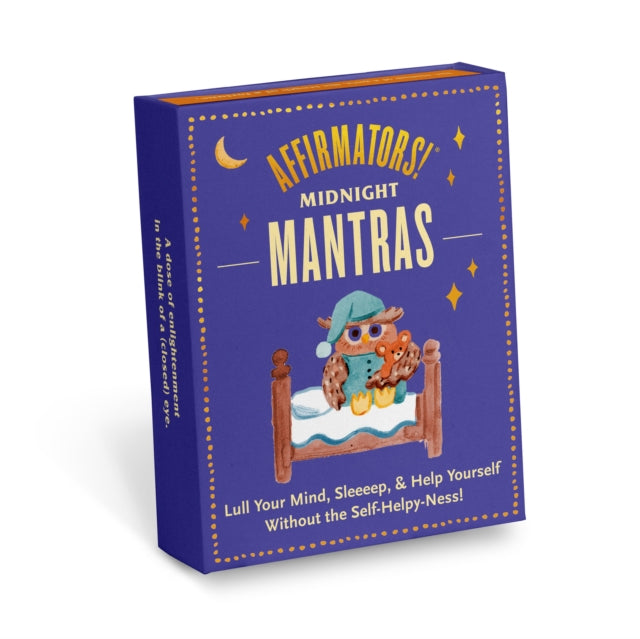 Book cover of: Knock Knock Affirmators!® Mantras Midnight Affirmation Cards Deck