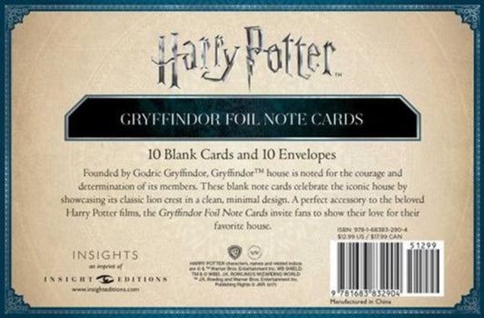 Book cover of: Harry Potter: Gryffindor Foil Note Cards