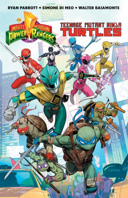Book cover of: Mighty Morphin Power Rangers/Teenage Mutant Ninja Turtles. By: Ryan Parrott